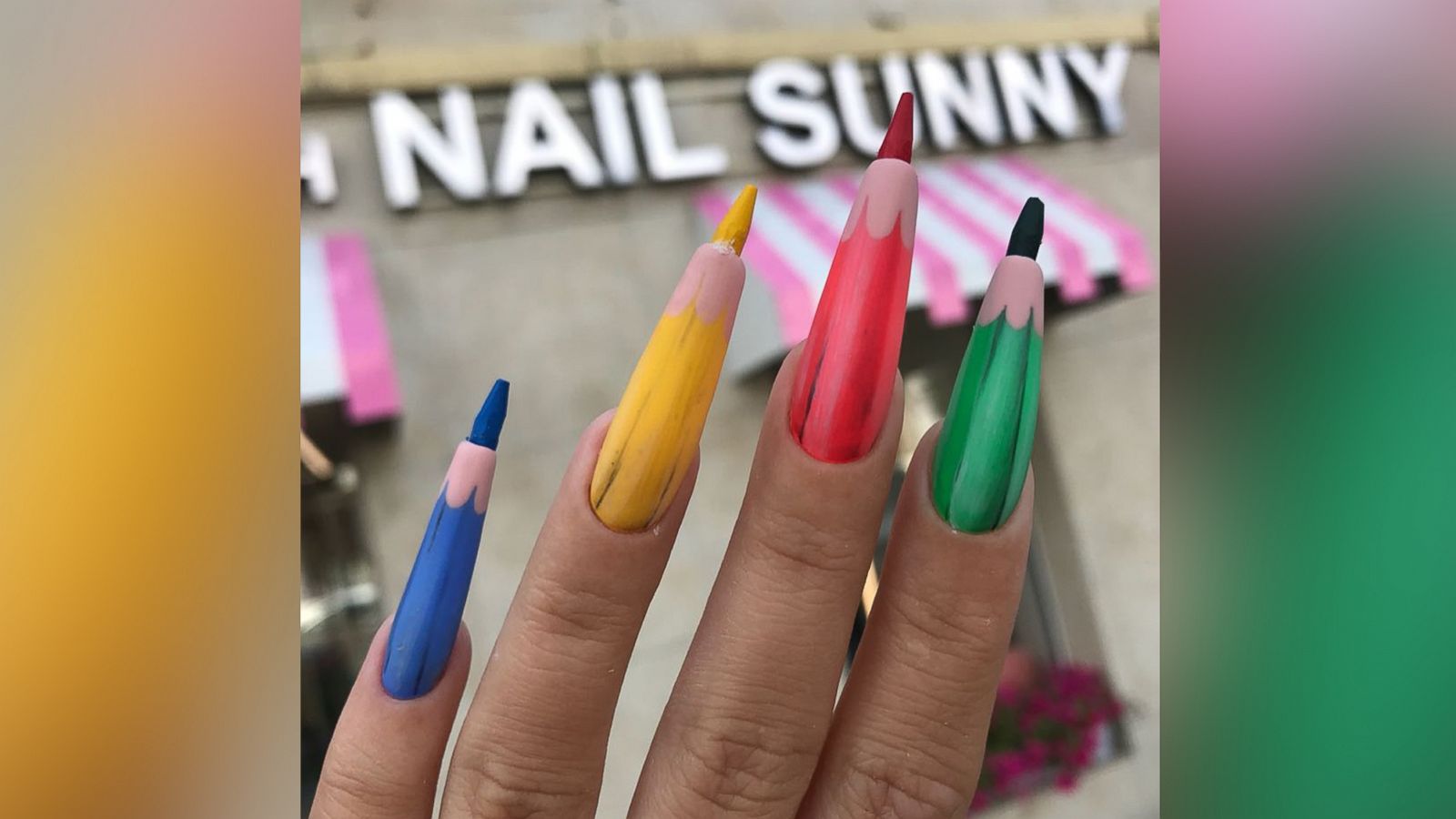 PHOTO: Colored pencil nails from this Russian nail salon have gone viral on Instagram.