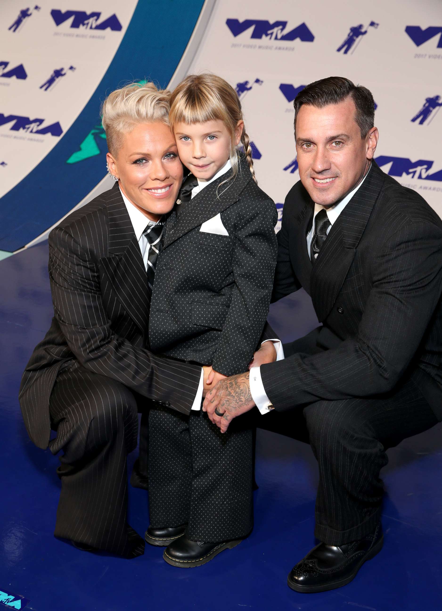 PHOTO: Pink, Willow Sage Hart, and Carey Hart attend the 2017 MTV Video Music Awards at The Forum, Aug. 27, 2017 in Inglewood, California.