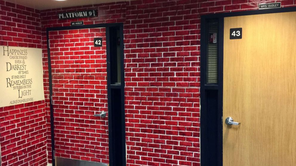 PHOTO: Kyle Hubler, a teacher at Evergreen Middle School in Hillsboro, Oregon, transformed his classroom into a wizarding wonderland to surprise his students. 
