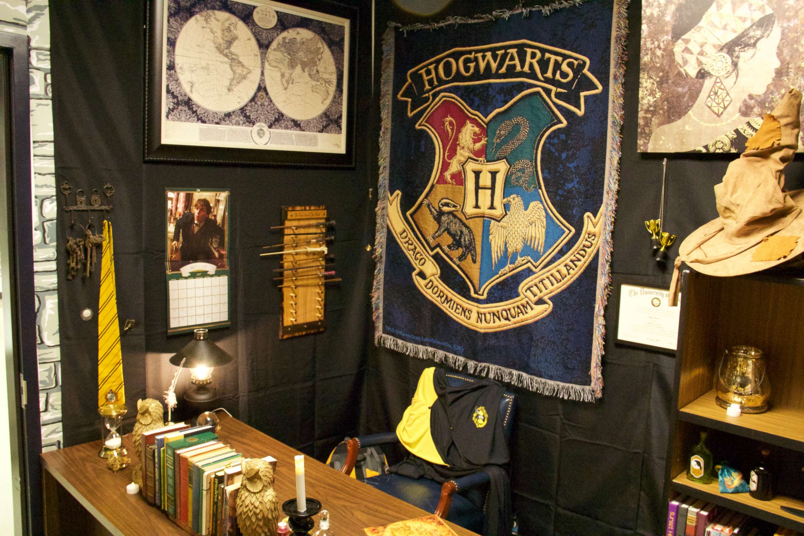 PHOTO: Kyle Hubler, a teacher at Evergreen Middle School in Hillsboro, Oregon, transformed his classroom into a wizarding wonderland to surprise his students. 