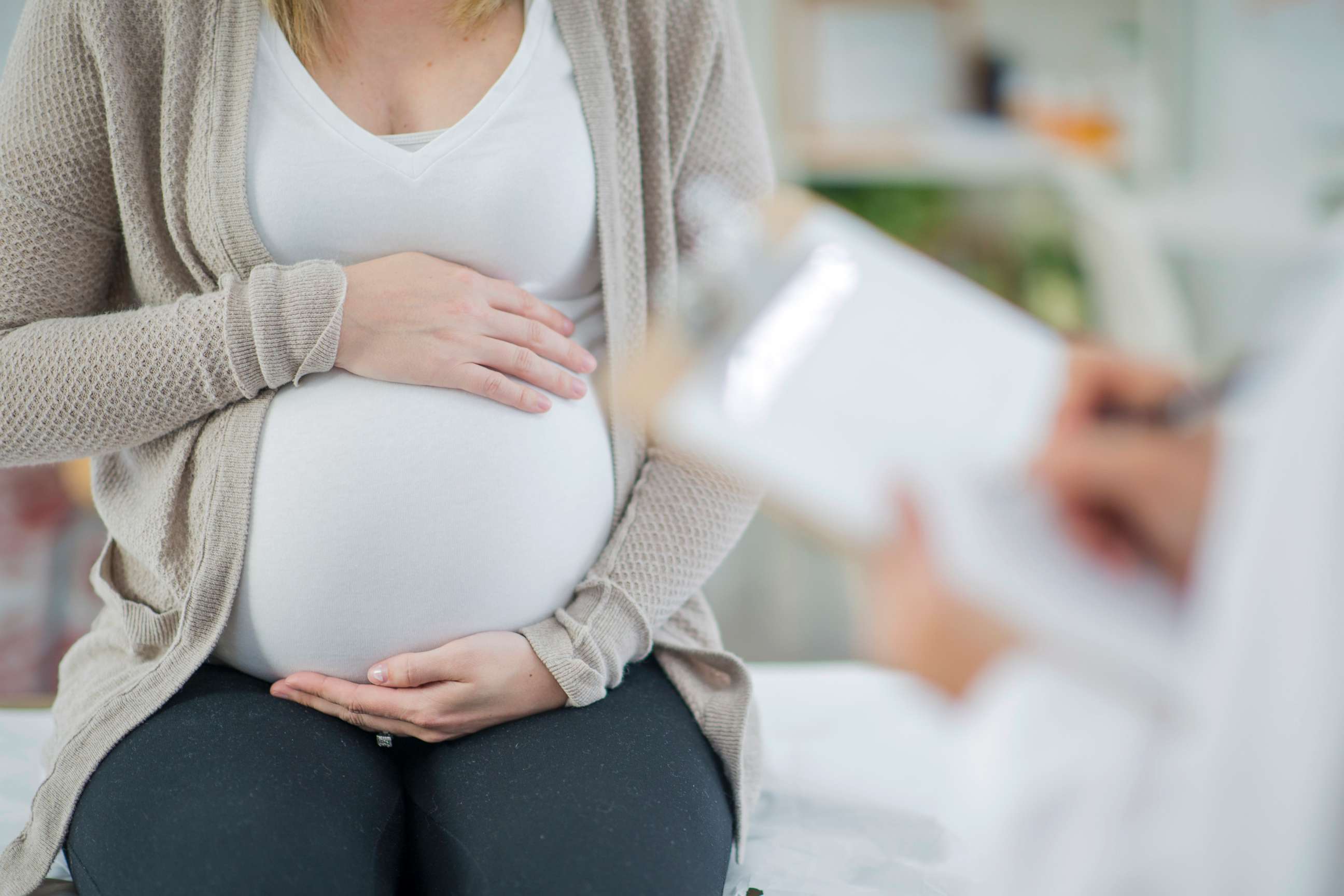 PHOTO: A pregnant woman is in a doctor's office in this undated stock photo.