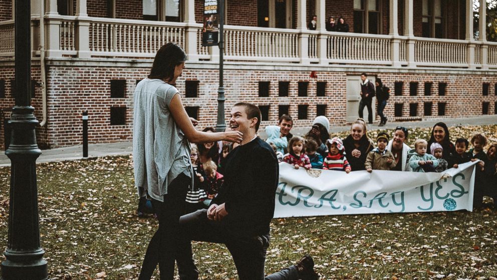 Dallin Knecht proposed to preschool teacher Sara Trigero with the help of her beloved students on Nov. 3 in Reno, Nevada, because he said she "loves them a lot."