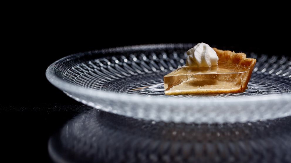 PHOTO: This translucent pumpkin pie was created for the fall menu at Alinea in Chicago.