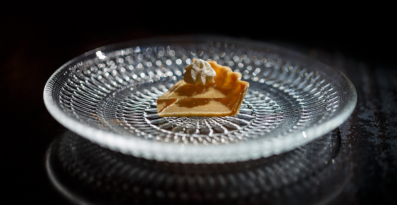 PHOTO: A translucent pumpkin pie was created for the fall menu at Alinea in Chicago.