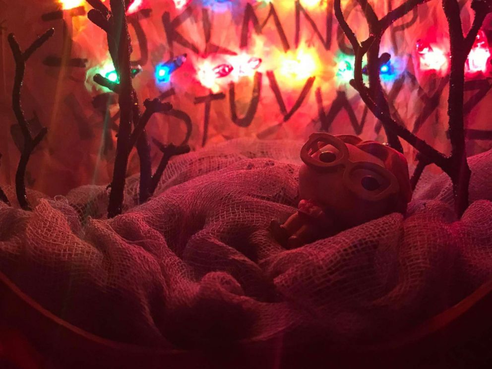 PHOTO: Rachel-Chloe Gregory of Nashville, Tennessee, crafted a homemade "Stranger Things"-themed pumpkin diorama. 