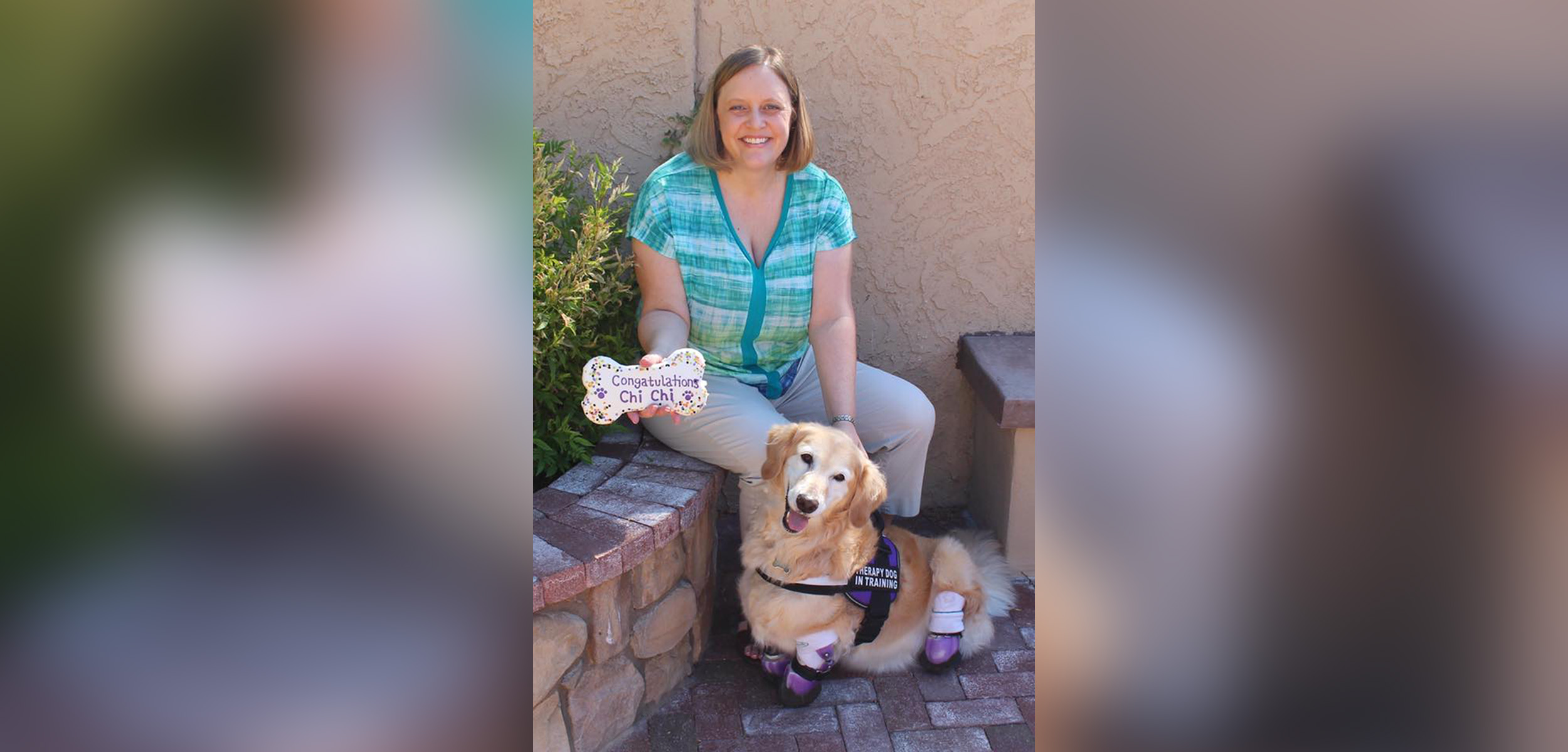 PHOTO: Elizabeth Howell, of Phoenix, Arizona, poses with her family's dog, Chi Chi.