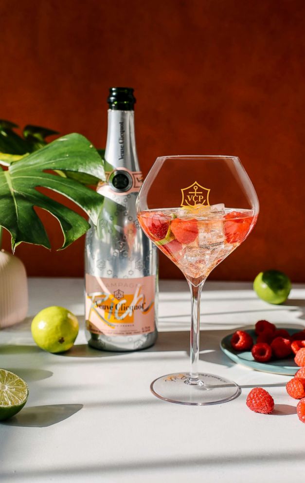 PHOTO: Veuve Clicquot Rich limited edition rose champagne raspberry lime cocktail.