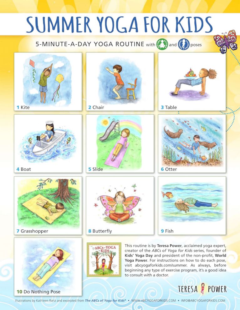 PHOTO:Simple yoga poses for kids.