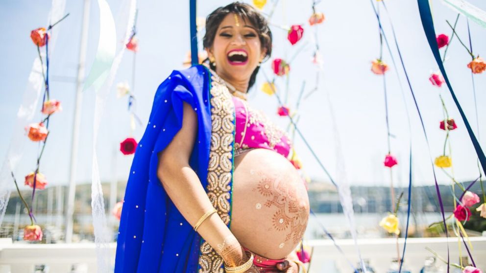 Majestic Indian Maternity Shoot Breaks Typical Belly-Exposing Boundaries 