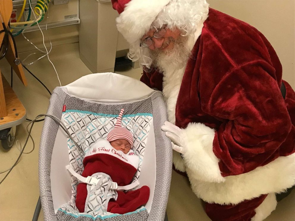 PHOTO: Santa Claus visits a baby at St. David's Women's Center of Texas in Austin.