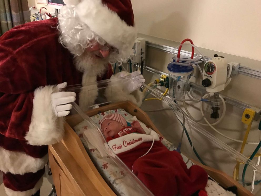 PHOTO: Santa Claus visits babies each December at St. David's Women's Center of Texas in Austin.
