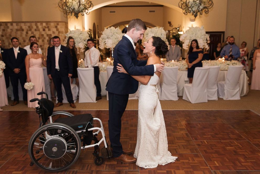 PHOTO: Chris Norton and Emily Summers-Norton at their wedding reception.