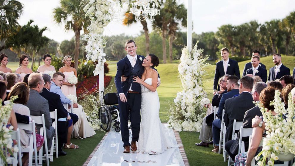 VIDEO: After years in a wheelchair, man walks down the aisle on his wedding day