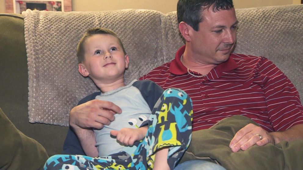 PHOTO: Charlie Aikins of Monroeville, Pa., is seen with his son Carson, 6. 