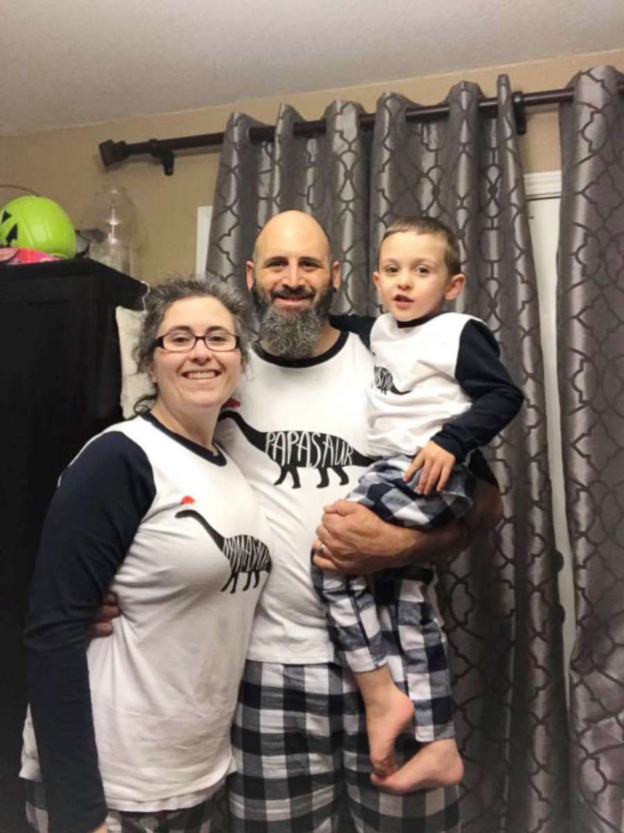 PHOTO: Barbara and Brandon Nielsen seen with their son, Daimen, 4, in a family photo dated December 2017.