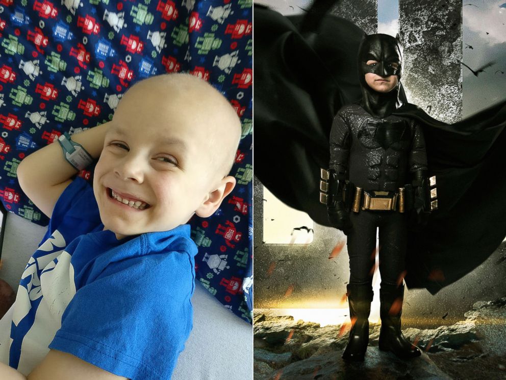 PHOTO: Simon Fullmer was diagnosed with euroblastoma, cancer of the nerves. | Simon Fullmer as Batman.