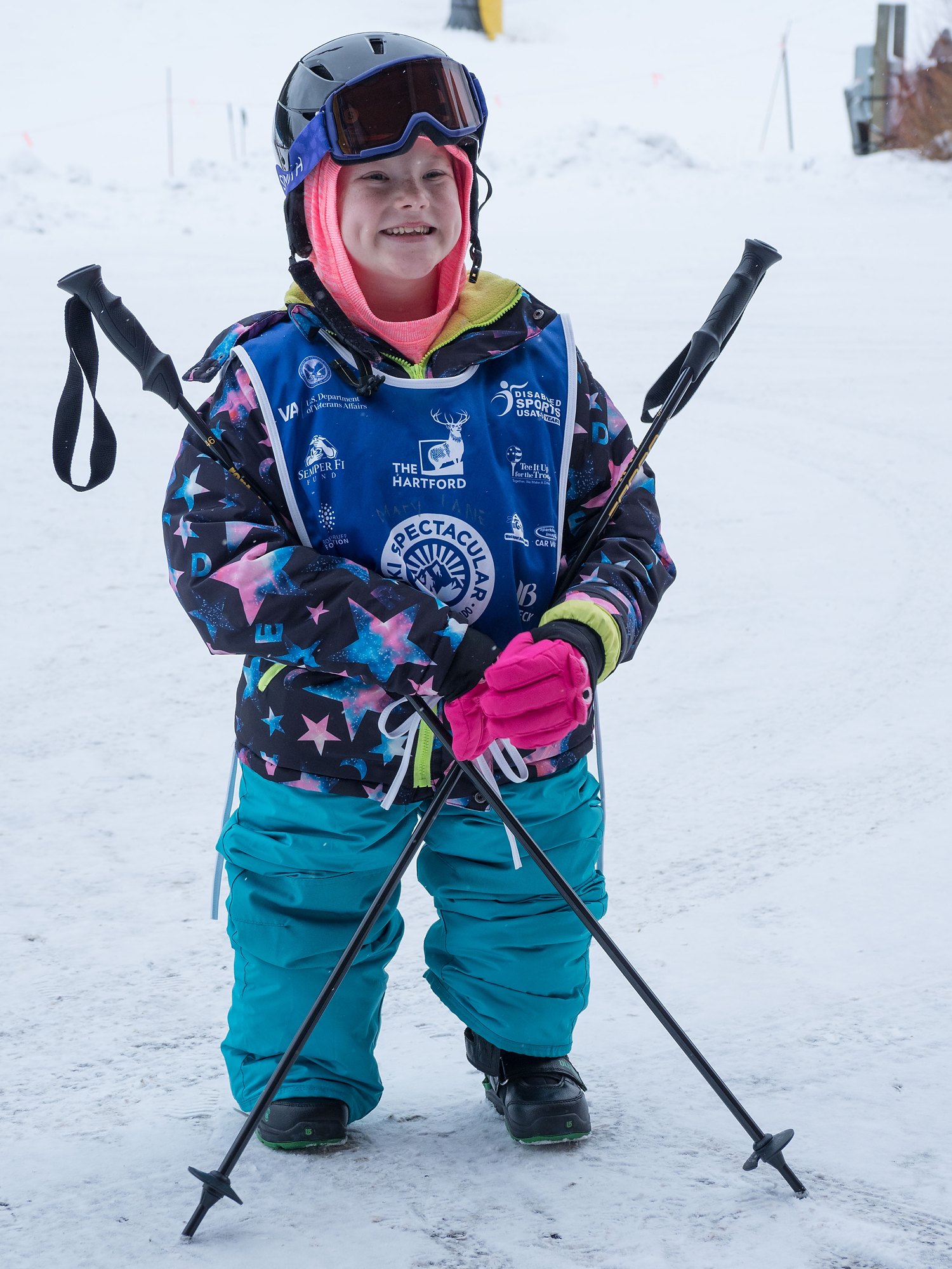 PHOTO: Lily Biagini, 10, a double amputee, learned to snowboard in Breckenridge, Colo.
