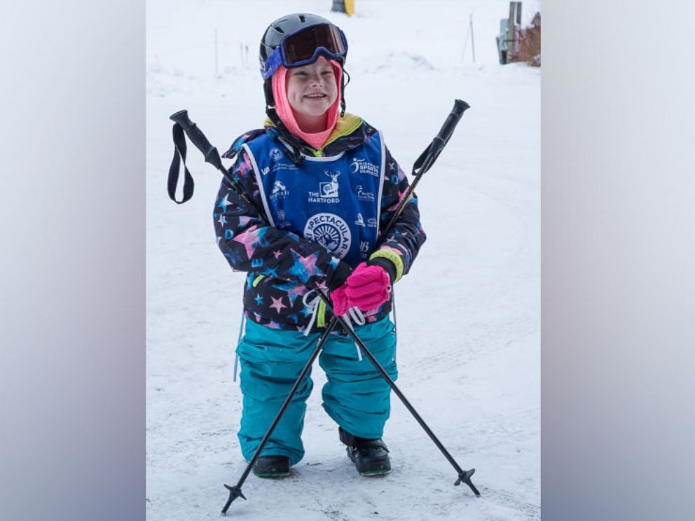 PHOTO: Lily Biagini, 10, a double amputee, learned to snowboard in Breckenridge, Colo.