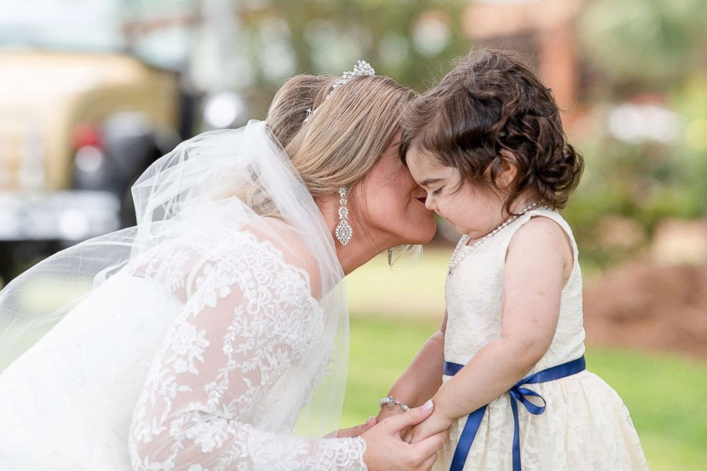 PHOTO: Skye Savren-McCormick, 3, seen with bride Hayden Hatfield Ryals on her wedding day, June 9, 2018.