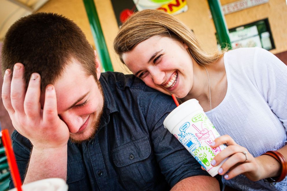 PHOTO: New Jersey couple Justin Burgoon and Julie McCutcheon took their engagement pictures at Sonic, where they met.