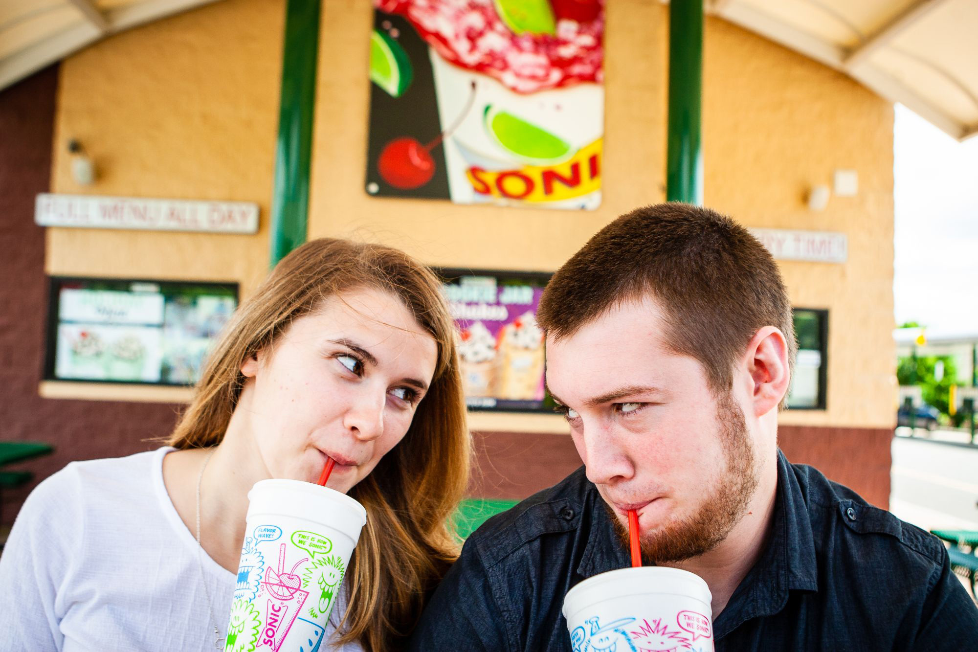 PHOTO: New Jersey couple Justin Burgoon and Julie McCutcheon took their engagement pictures at Sonic, where they met.
