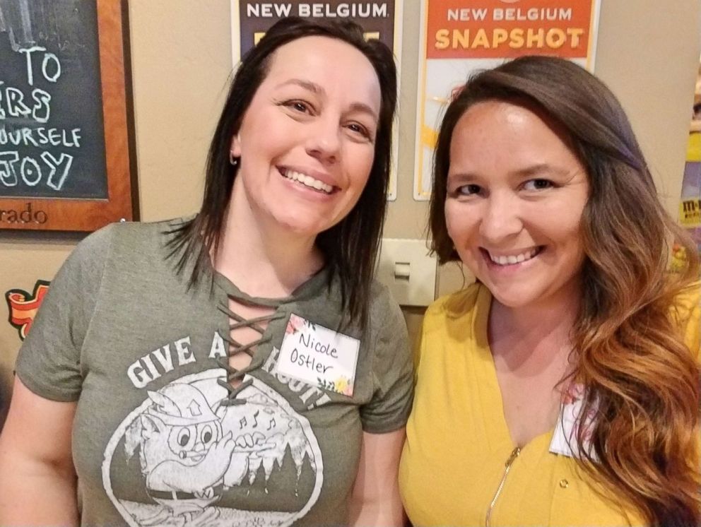 PHOTO: Nicole Ostler and Jessica Nelson join mom speed dating at a Phoenix-area restaurant called Boulders on Southern. MOMnation, an Arizona-based mom's group with 4,700 members, hosted the event for 30 women on March 30, 2018.