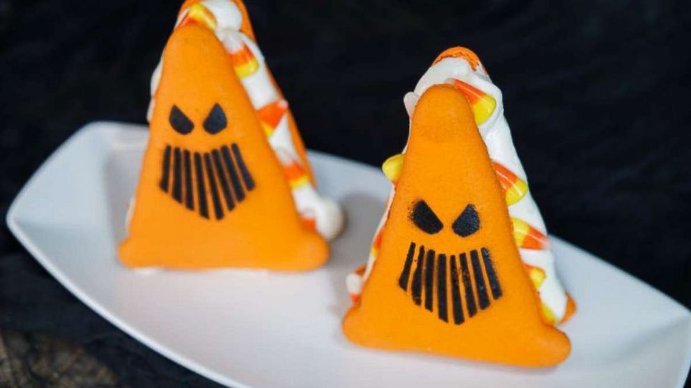 PHOTO: Spoke-y Cone Macaron filled with marshmallow buttercream and candy corn.