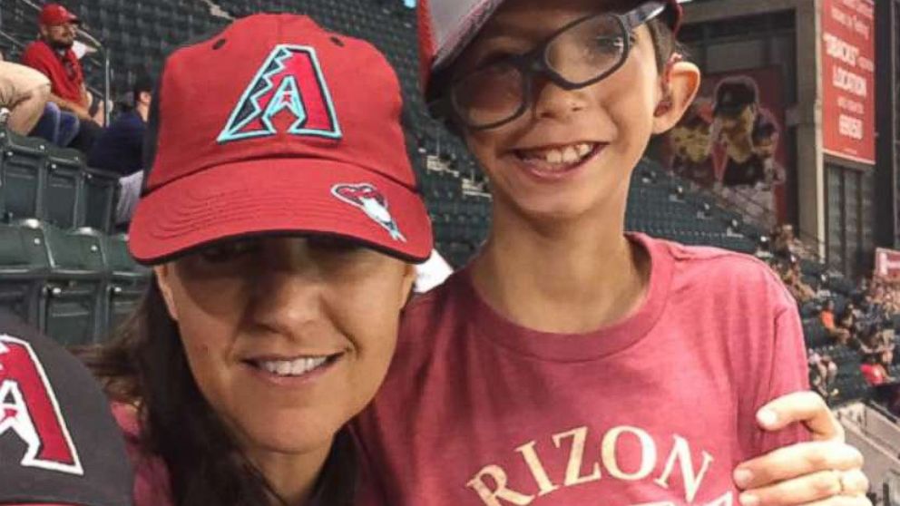 Stacey Gagnon is pictured with her 9-year-old son, Joel.