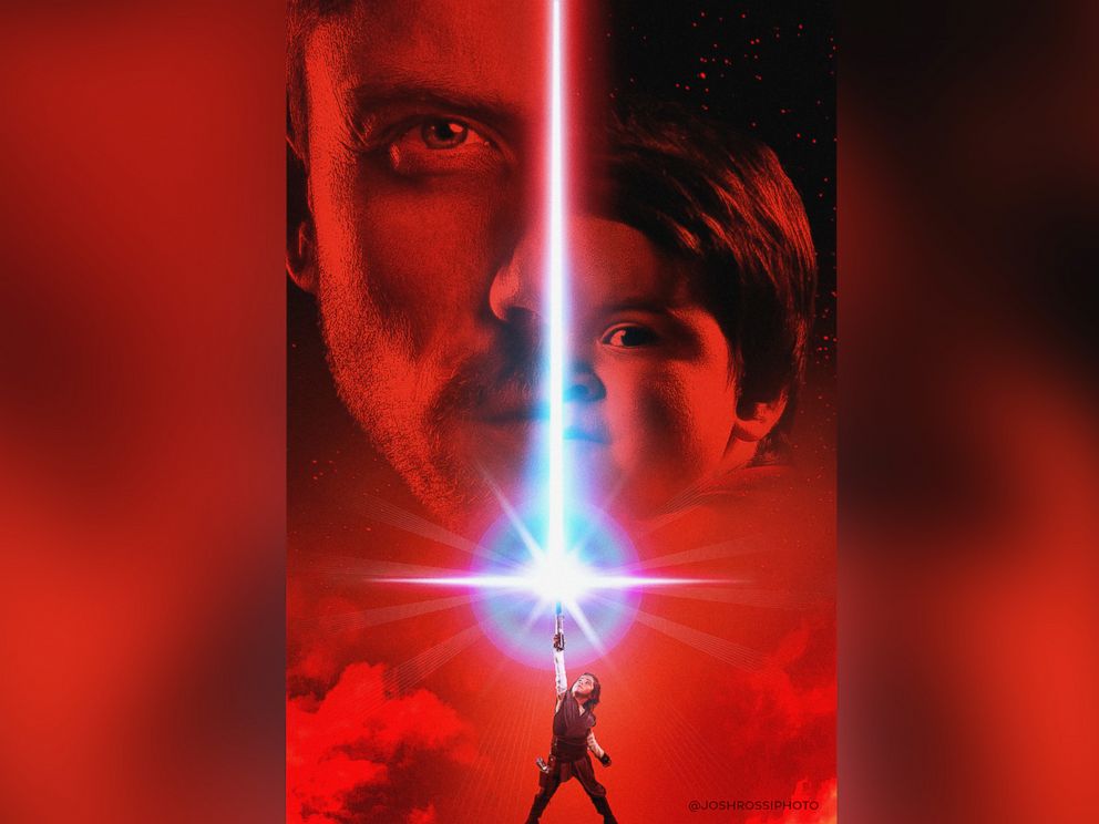 PHOTO: Josh Rossi and his son, Josh, 1, pose for an epic Jedi victory.