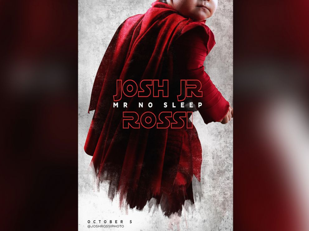 PHOTO: Josh Mr. No Sleep Rossi, 1, poses for his Star Wars-themed movie poster.