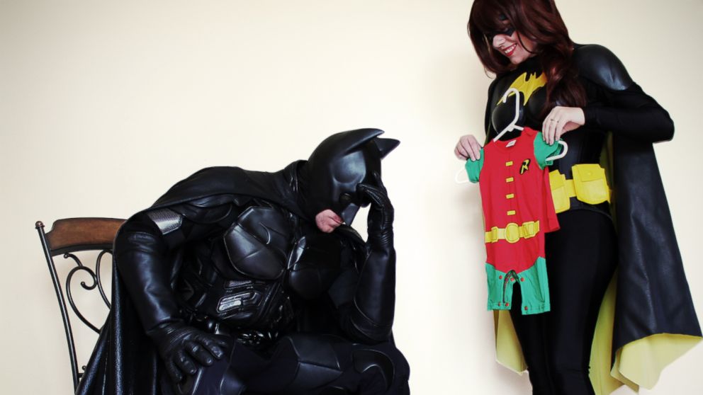 PHOTO: James and Alisha Doherty, of Nashville, wore costumes for a super hero-themed pregnancy announcement. 