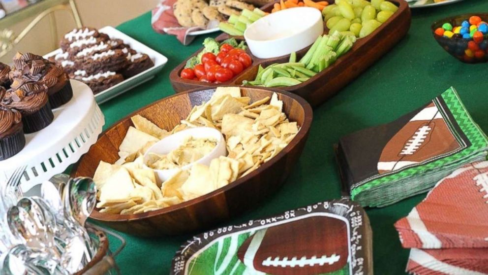 PHOTO: Use a few yards of green felt from your local fabric store as a DIY tablecloth, Allison Cawley of PeachfullyChic.com suggests. Add white duct tape to create yard lines.