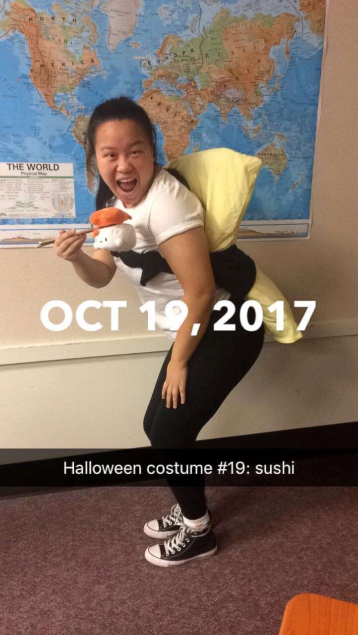 PHOTO: Molly Foote dressed as sushi on Oct. 19, 2017.