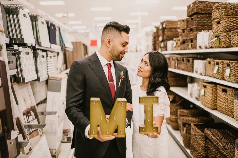 PHOTO: Michael Delvalle and Isabella Sablan, who wed Jan. 26, 2018, took their wedding photos inside a North Miami, Florida-area Target.