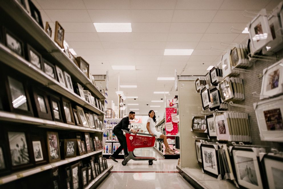 PHOTO: Michael Delvalle and Isabella Sablan, who wed Jan. 26, 2018, love Target so much they took their wedding photos inside the store.