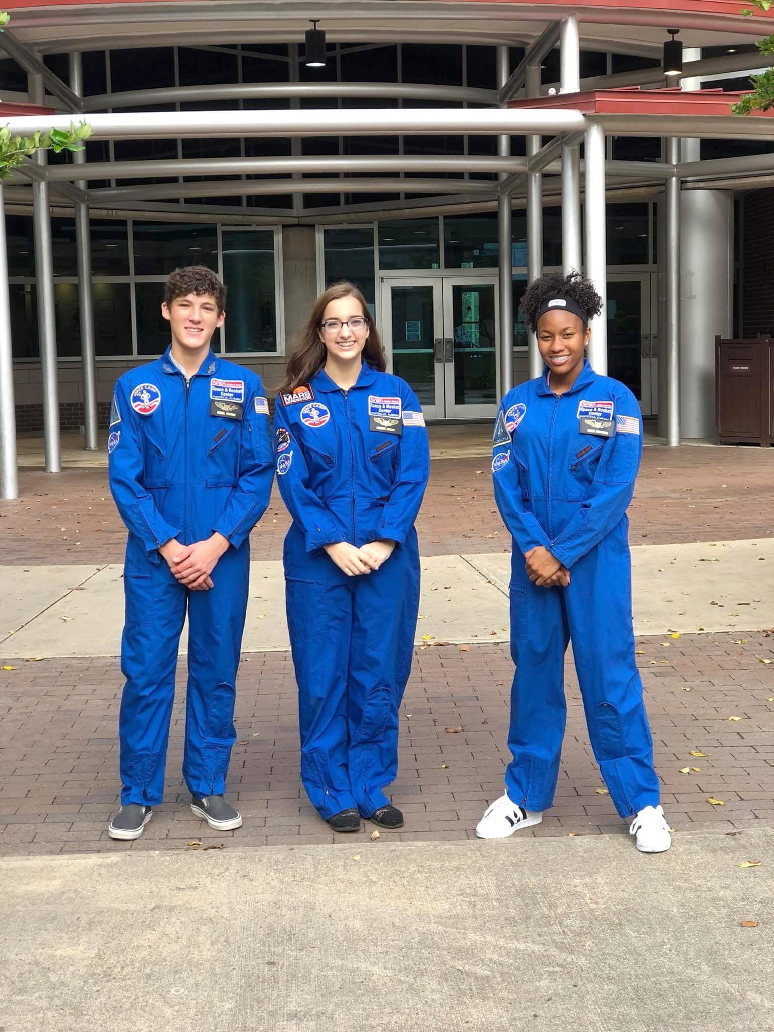 PHOTO: Taylor Richardson with space camp alums Gabe Pfaffmon and Kaitlyn Ludlam.