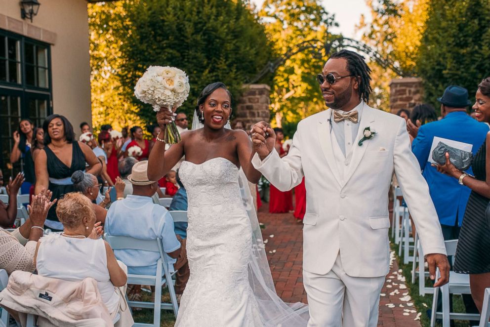 PHOTO: Tearra and Bryant Suber wed in front of 230 guests on Sept. 4, 2016.