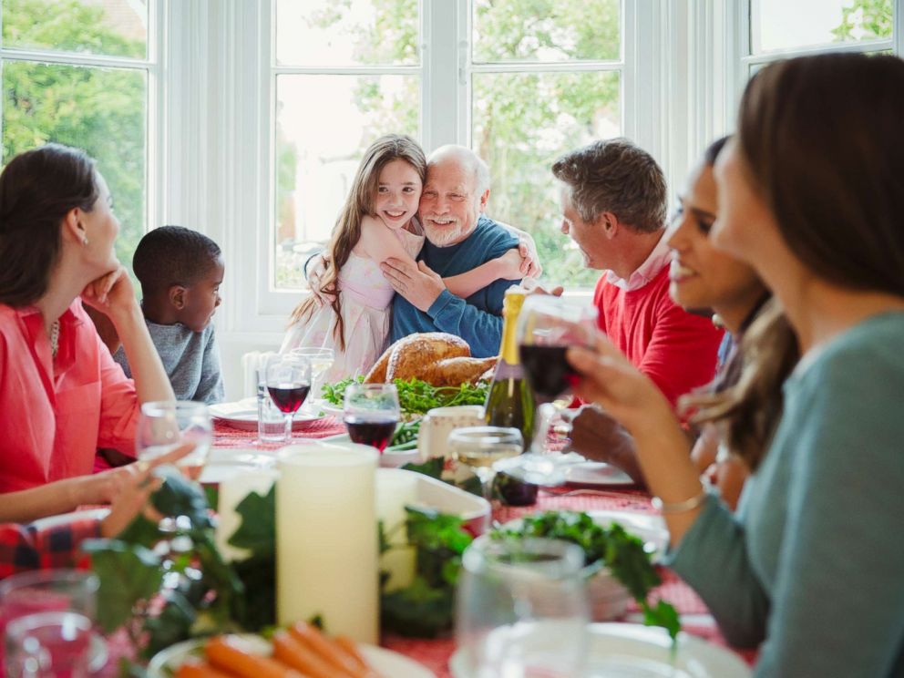 PHOTO: A family celebrates being together during a holiday dinner. 