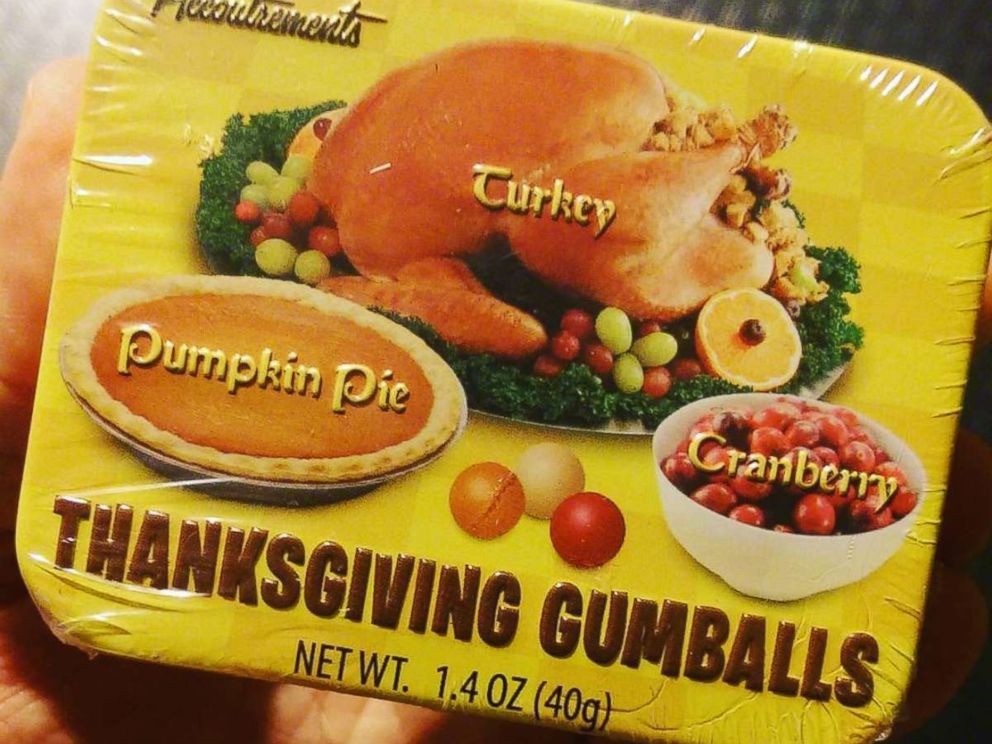 PHOTO: Thanksgiving gumballs in a variety pack tin.