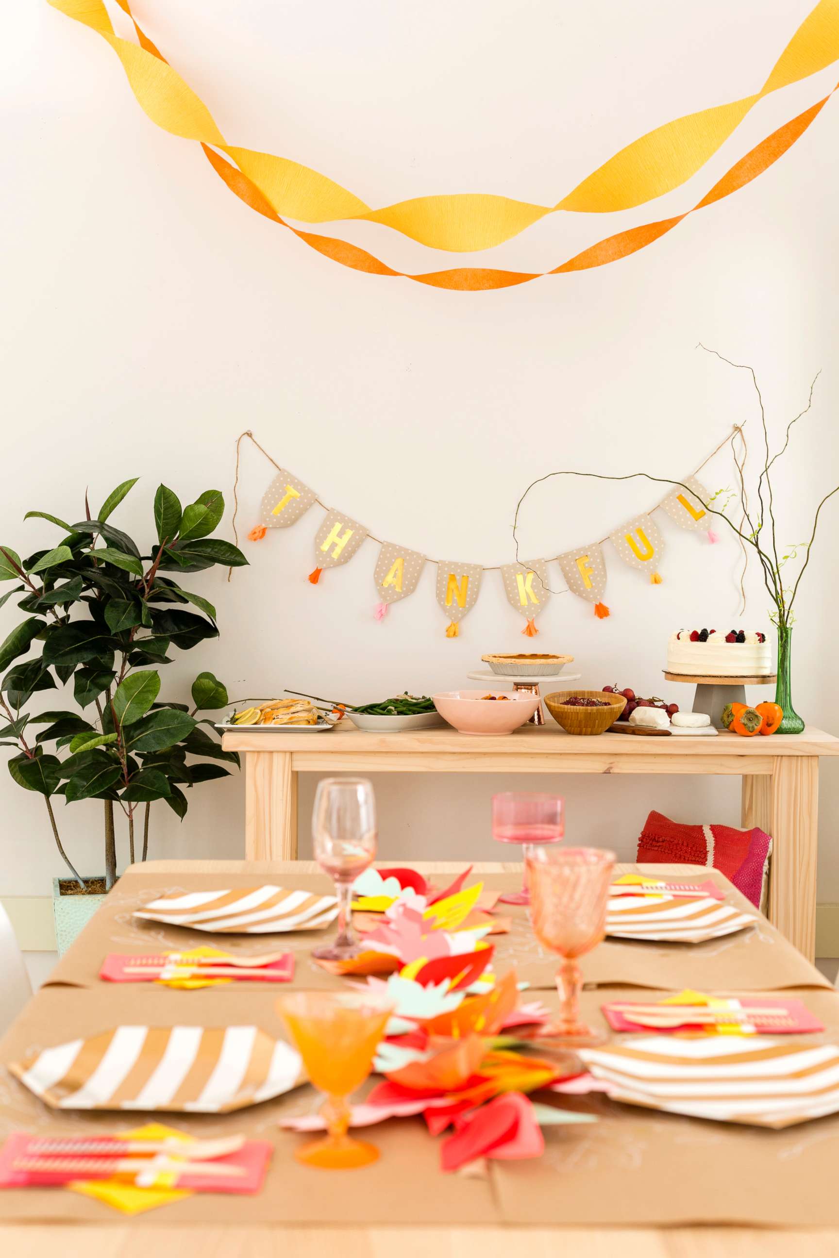 PHOTO: Brit + Co founder Brit Morin shows you how to throw Thanksgiving dinner with fun decor for under $75.