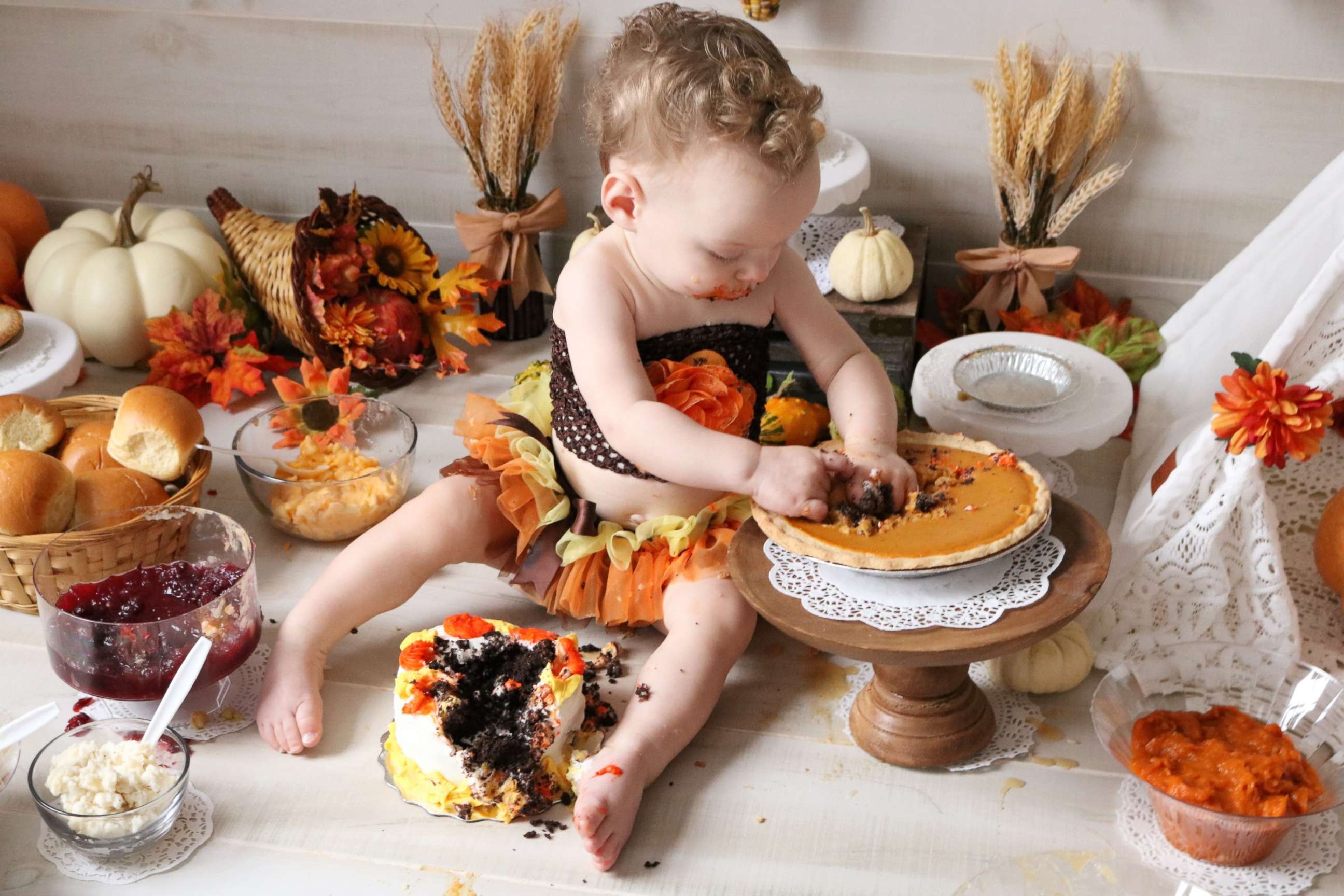 PHOTO: Vaughn Lachambre's mom, Crystal Lachambre, said his photo shoot evolved into an "outdoorsy" Thanksgiving theme.