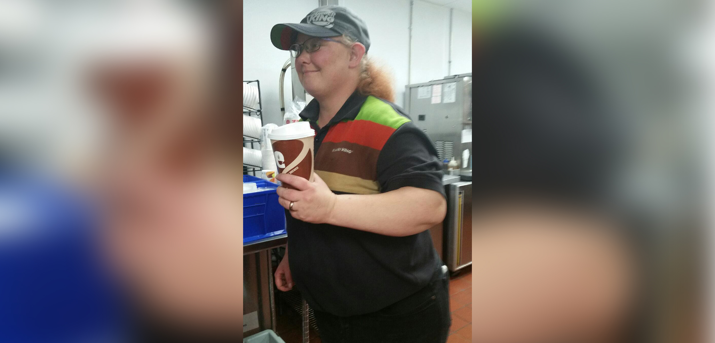 PHOTO: Tina Hardy, who works at a Burger King in Amarillo, Texas, helped diabetic woman Rebecca Boening at her drive-thru window on Dec. 8, 2017. 