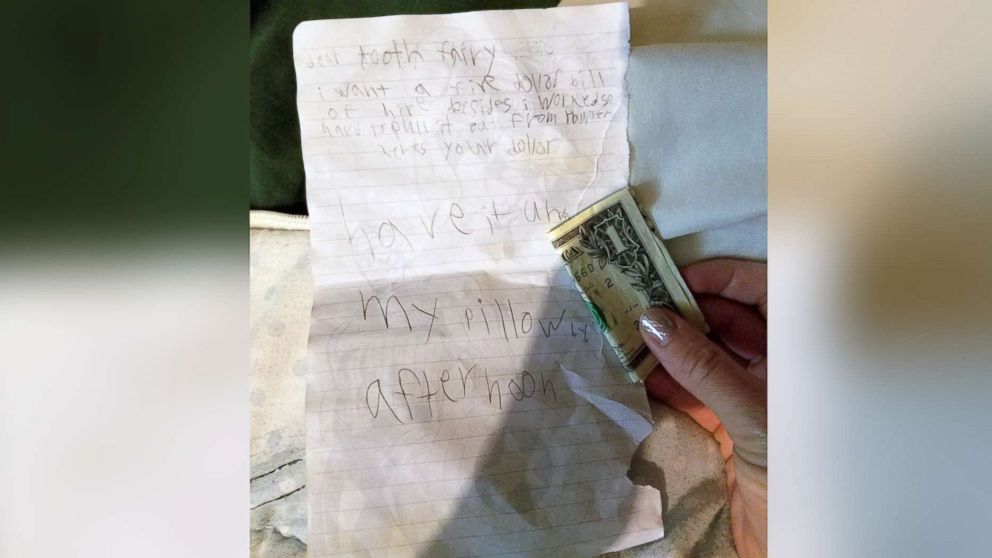 PHOTO: Hallister Senn, 8, got a hilarious letter from the tooth fairy after he asked her for more money.