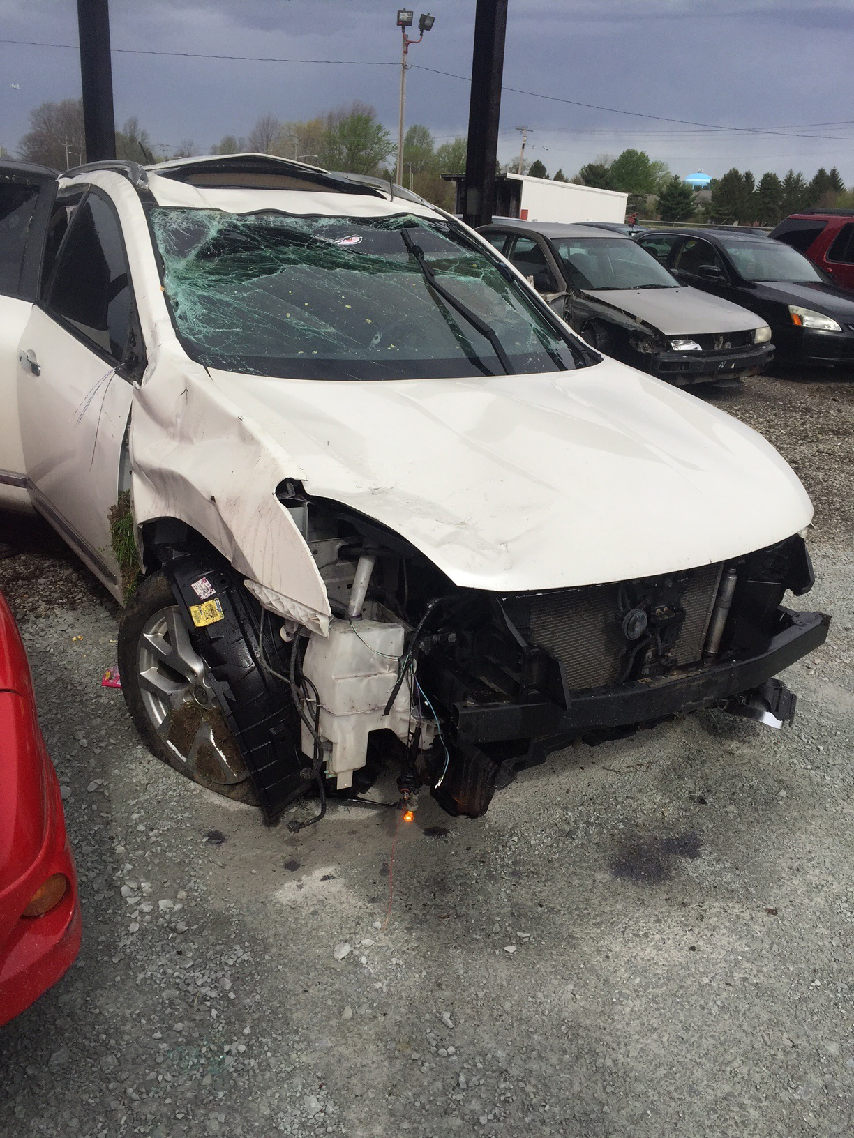 PHOTO: The totaled car belonging to Ashley McCollum-Lakey and Jeff Lakey is pictured after their April 2017 car accident.