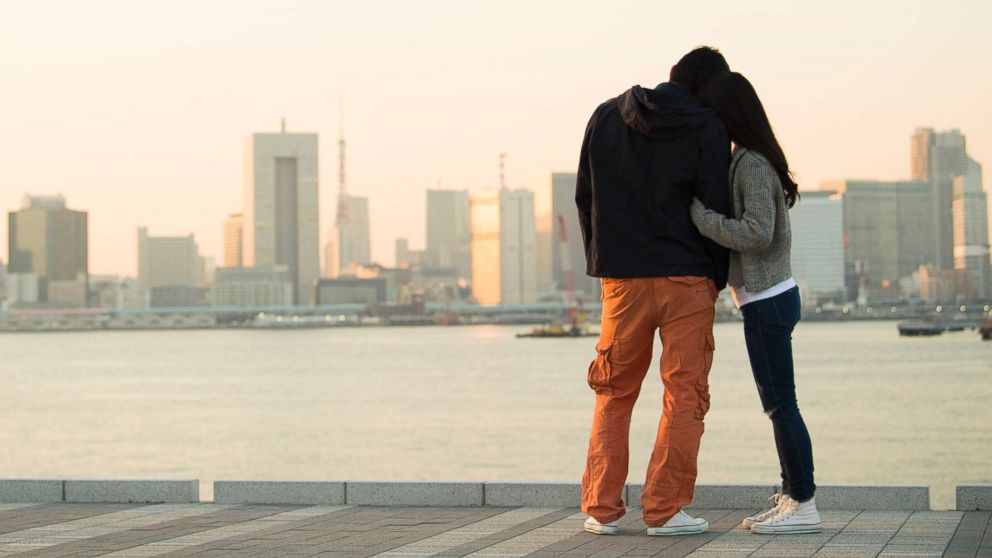 PHOTO: A young couple hugs in this undated stock image.