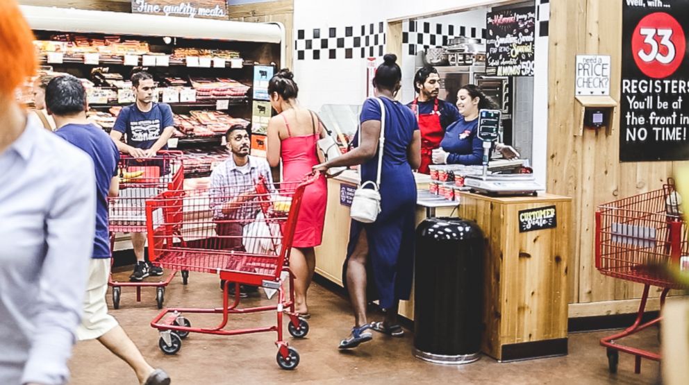 PHOTO: People were shopping at the Trader Joe's as Sidd Sinha, 31, proposed to his girlfriend, Melanie Diaz, 29, on May 26.