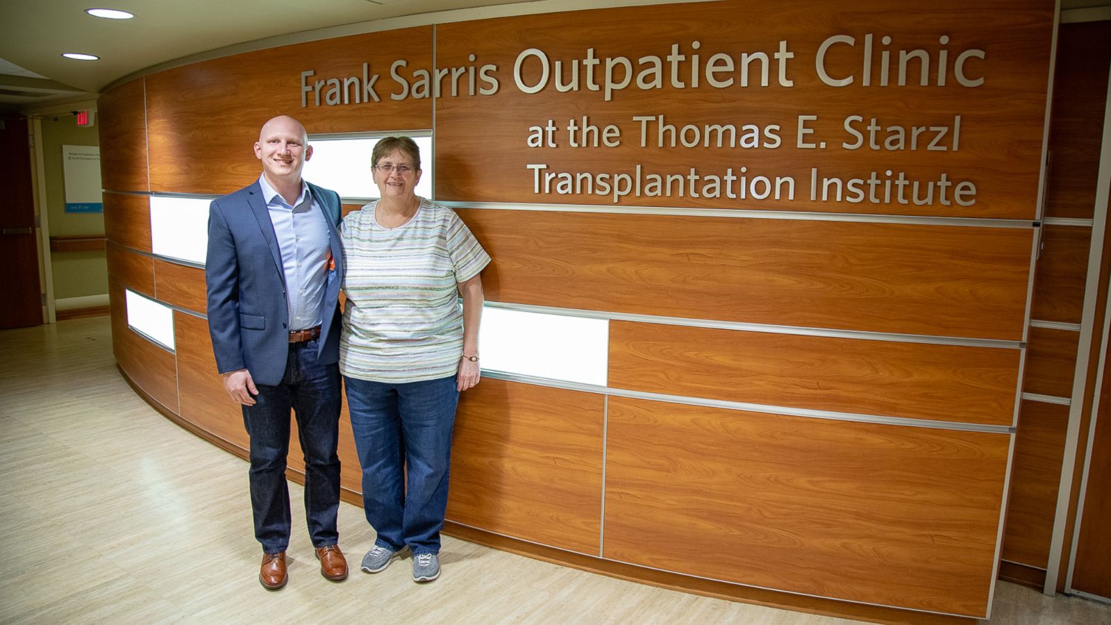 PHOTO: A year after their living donor liver transplant, Brian and Diane Muscarella catch up with their surgeon, UPMC's Dr. Abhi Humar.