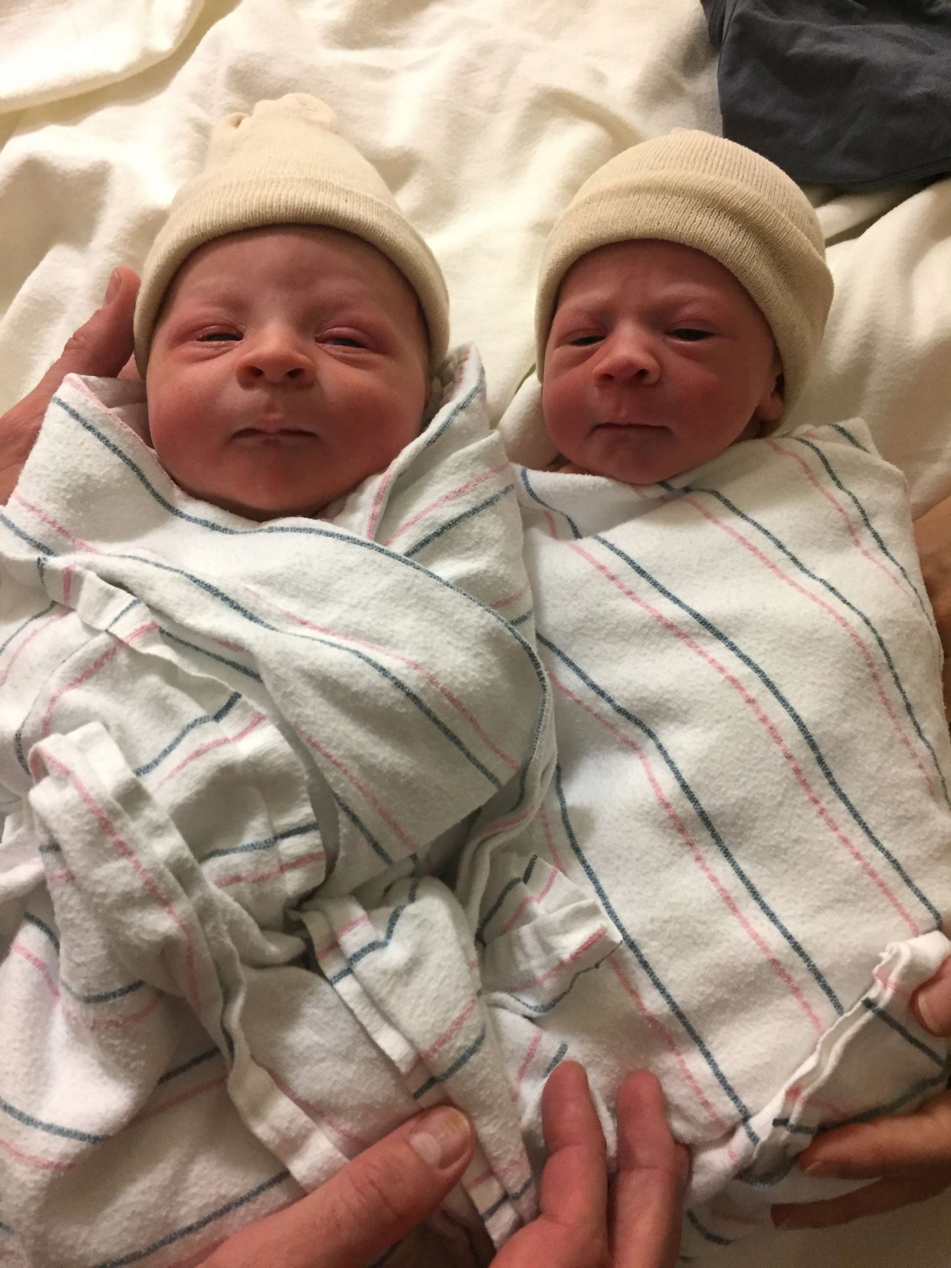 PHOTO: William Charles Bubenicek (left) was born on Aug. 15, weighing 7 pounds, 11 ounces in the room next door to his cousin, Andi Isabella Pistone, who was born on Aug. 16, weighing 7 pounds even, 20 hours later.