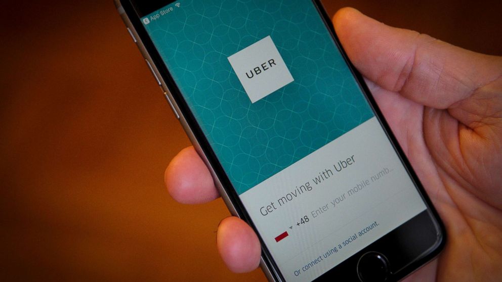 PHOTO: The Uber application is seen running on an iPhone, Nov. 8, 2017. 