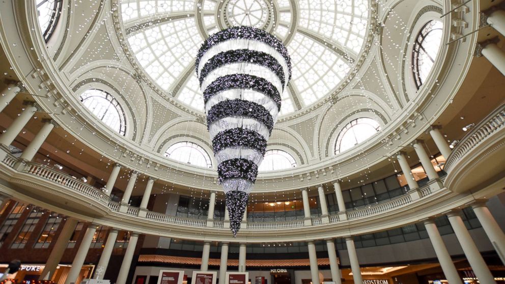 PHOTO: The Holiday tree suspended from the dome inside Westfield San Francisco Centre.